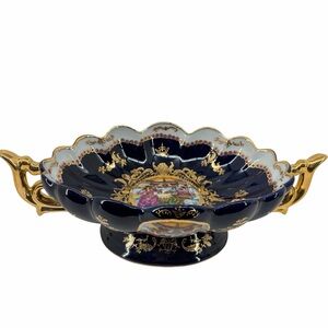 Elegant Gold and Navy Decorative Bowl